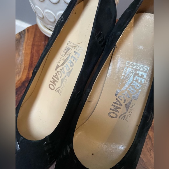Salvatore Ferragamo Womens suede and leather stitch shoes pumps size 6 - Picture 3 of 9